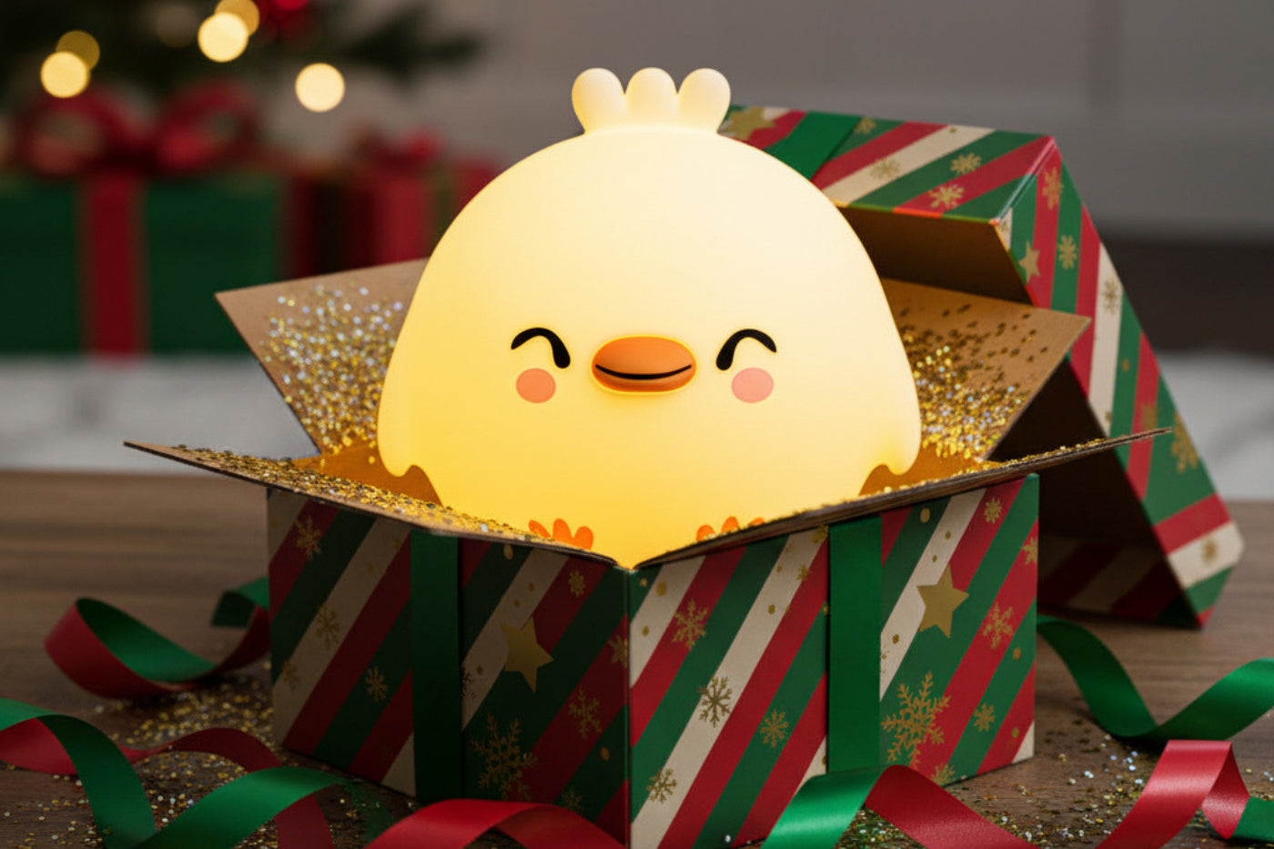 Cute silicone chick night light for kids nursery decor Christmas gift idea
