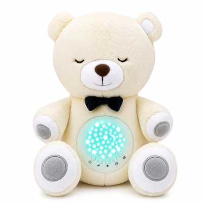 Lumipets Bear with Sound Nursery Night Light & Sound Soother for Babies