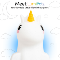 Unicorn Night Light - Soft Silicone Nursery Lamp | LumiPets® view 2