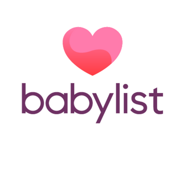 Babylist logo with a pink heart on a white background