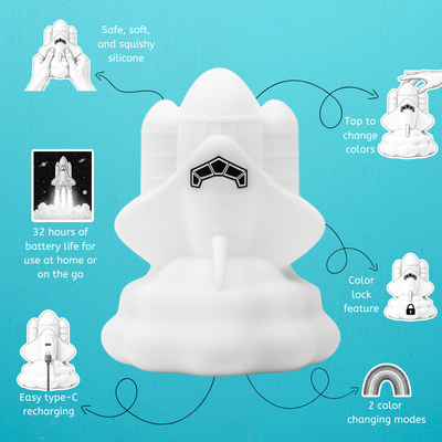 LumiPets® Rowdy the Rocket- Children's Touch Night Light Junior