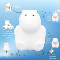 LumiPets® Honey the Hippo- Children's Touch Night Light view 3