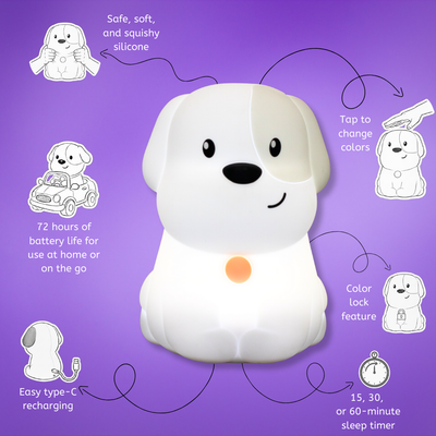 LumiPets® Pepper the Puppy- Children's Touch Night Light