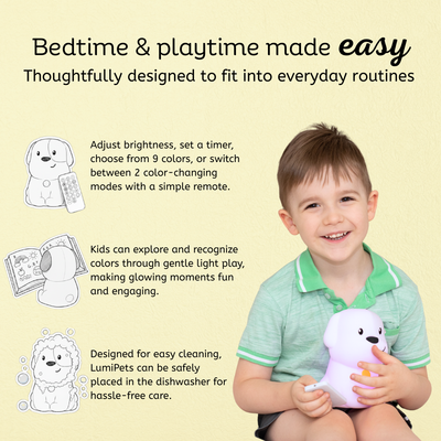 LumiPets® Pepper the Puppy- Children's Touch Night Light