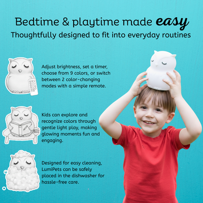 LumiPets® Opal the Owl- Children's Touch Night Light