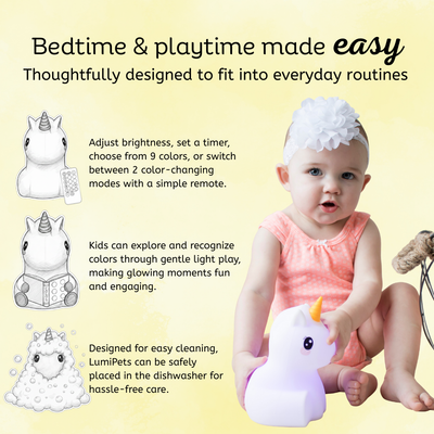 LumiPets® Unicorn - Children's Nursery Touch Night Light