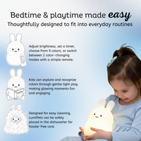 LumiPets® Bunny Night Light for Kids - Silicone Rabbit Nursery Lamp view 4