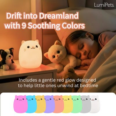 LumiPets® Clive the Cat- Children's Touch Night Light