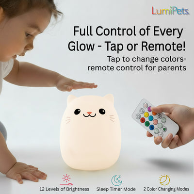 LumiPets® Clive the Cat- Children's Touch Night Light