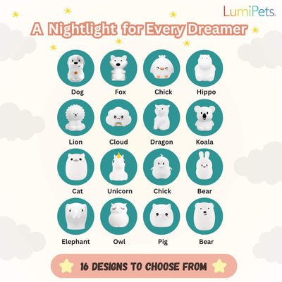 LumiPets® Benny the Bear- Children's Touch Night Light