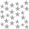 Silver star wall stickers pack of 56 with various sizes.