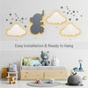 Easy installation and ready to hang - LumiDreams cloud and elephant on wall with star stickers in kid's bedroom.