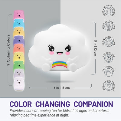 LumiPets® Kawaii Cloud - Children's Nursery Touch Night Light