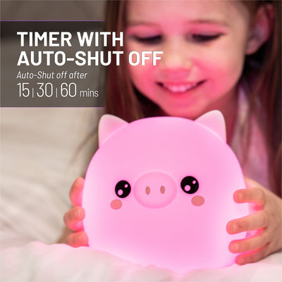 LumiPets® Kawaii Pig - Children's Nursery Touch Night Light