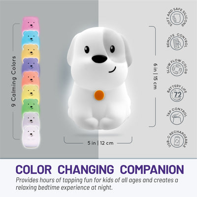 LumiPets® Pepper the Puppy- Children's Touch Night Light