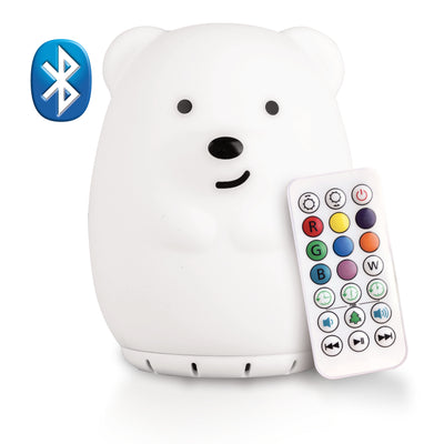 LumiPets bear nightlight with bluetooth and remote.